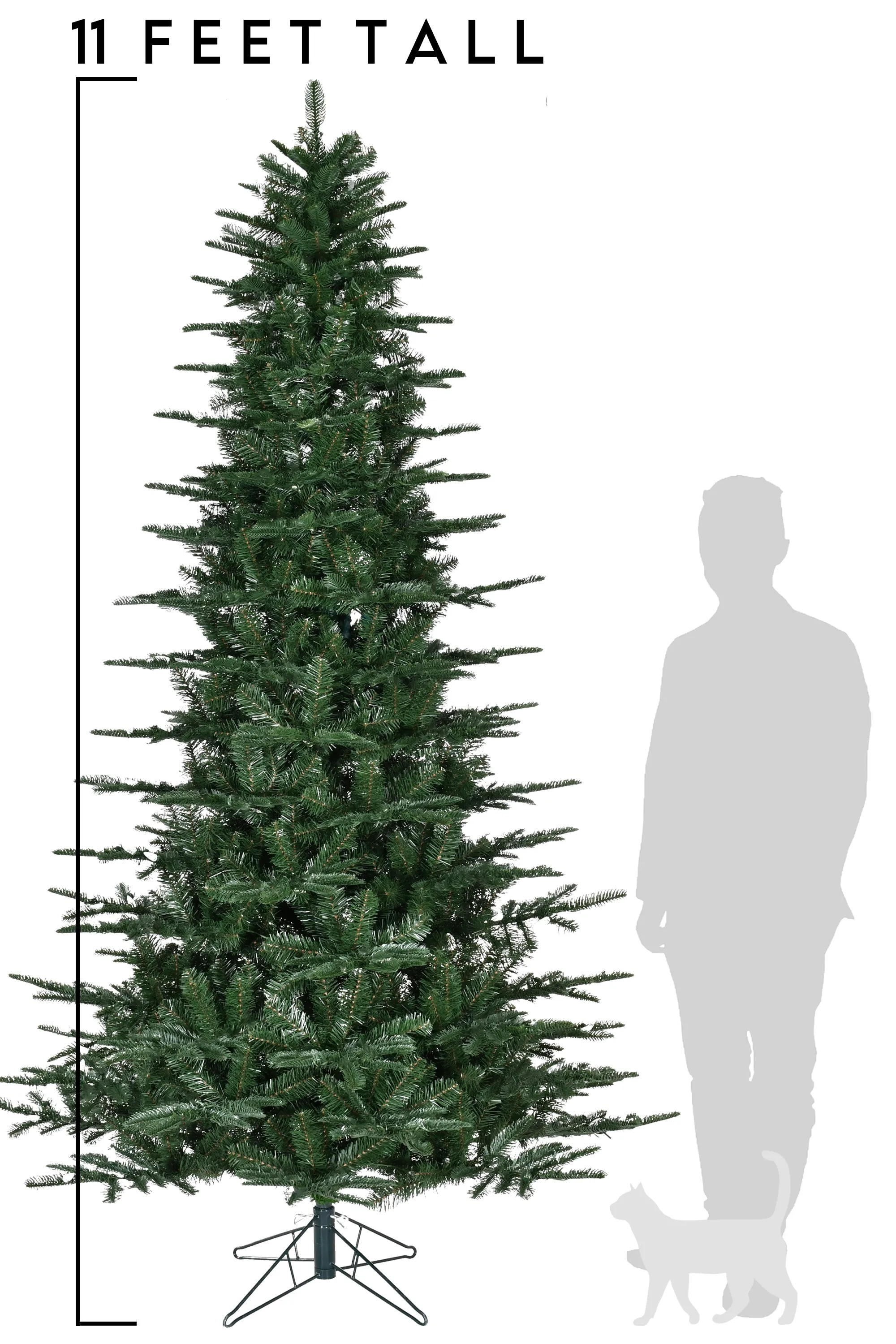 11ft Unlit Green Aspen Fir Christmas Tree - 4269 Tips 77" Diameter with Stand