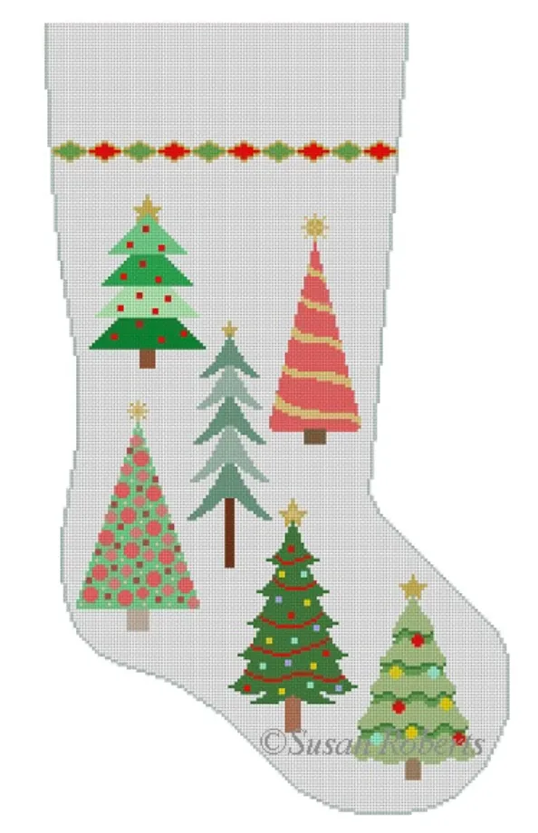 3274 Christmas Trees Stocking