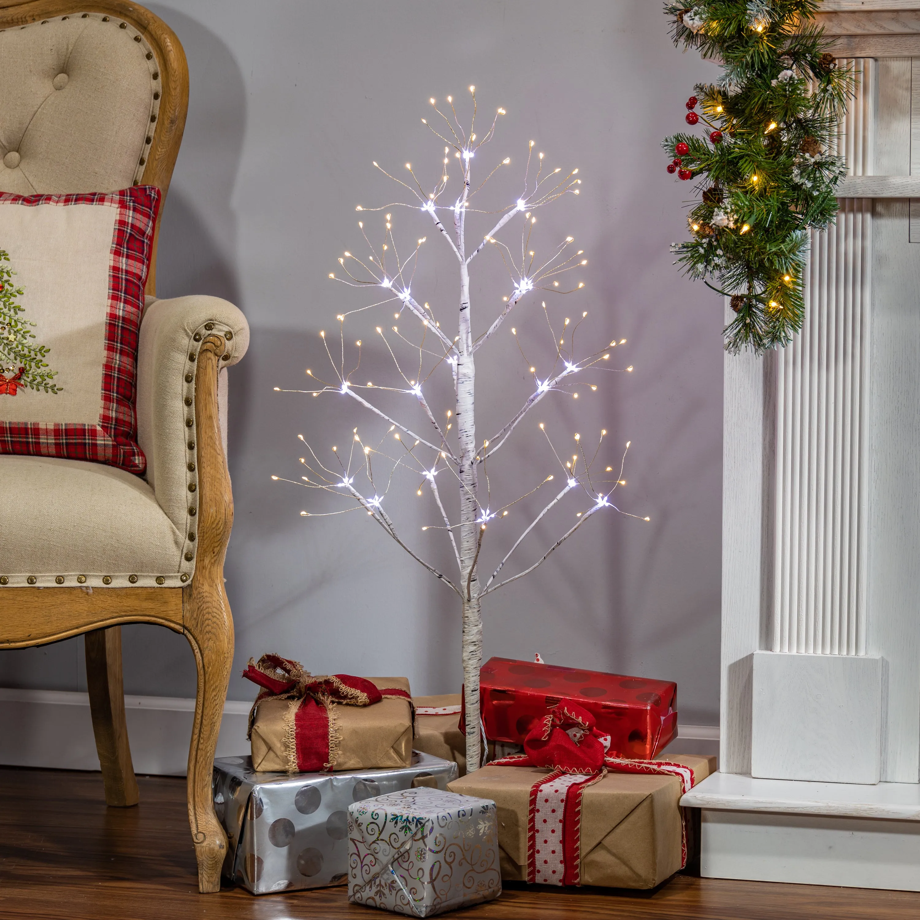 36 in Tall Birch Tree with 288 LEDs , Multifunction Adapter