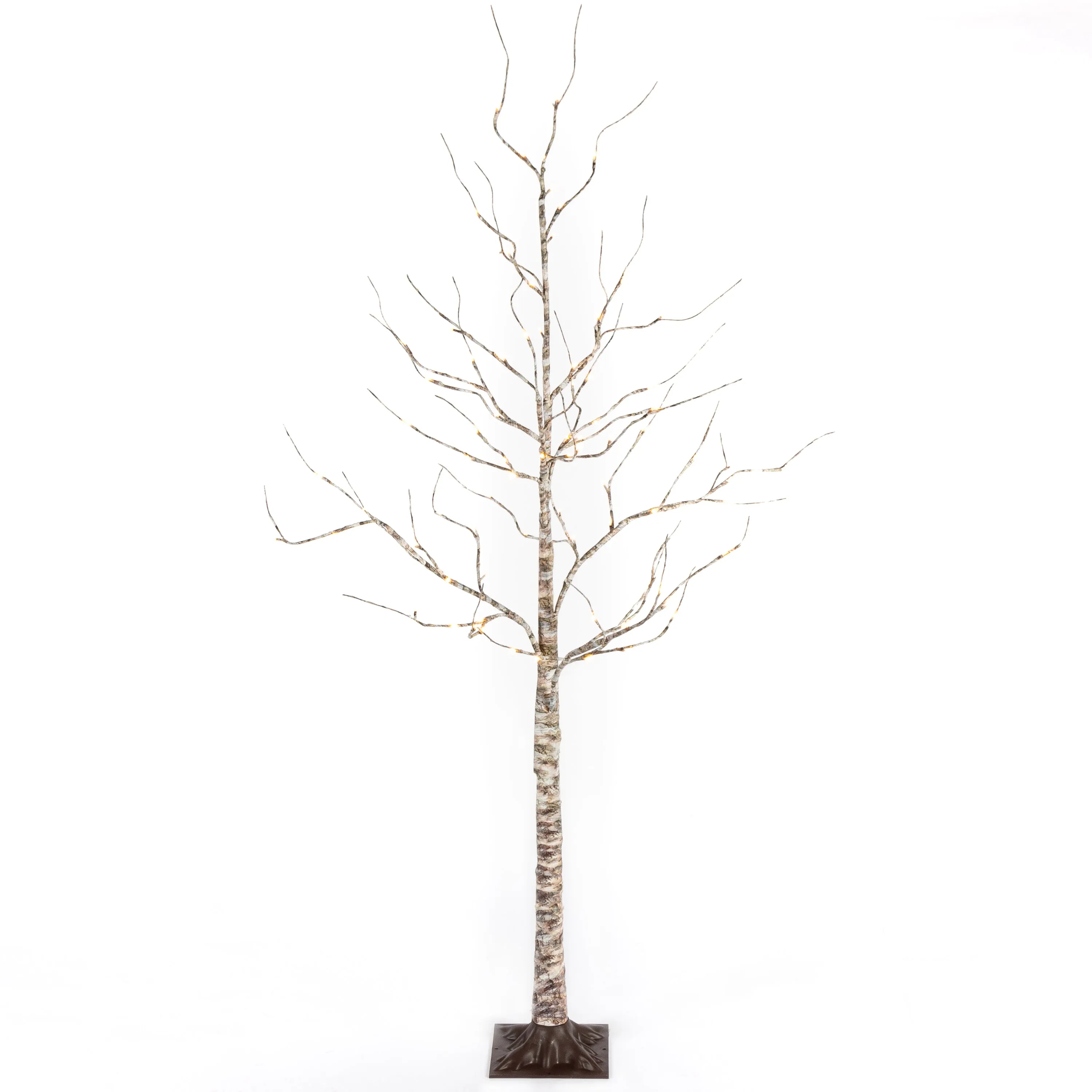 6 Foot Tall Prelit Birch Tree, Warm White LEDs