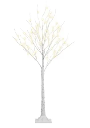 6FT Decorative Birch Tree with LED Lights Indoor/Outdoor