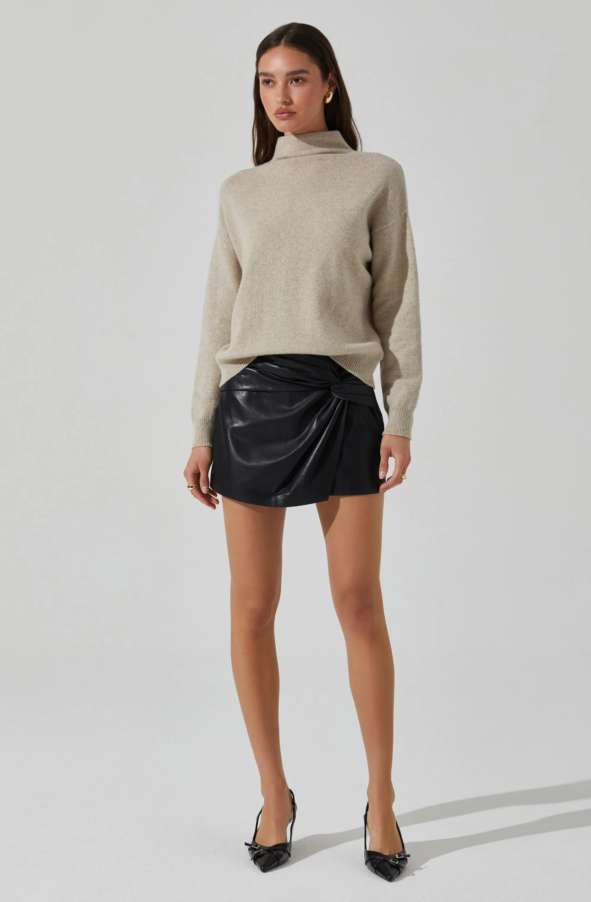 Adley Mock Neck Wool Sweater