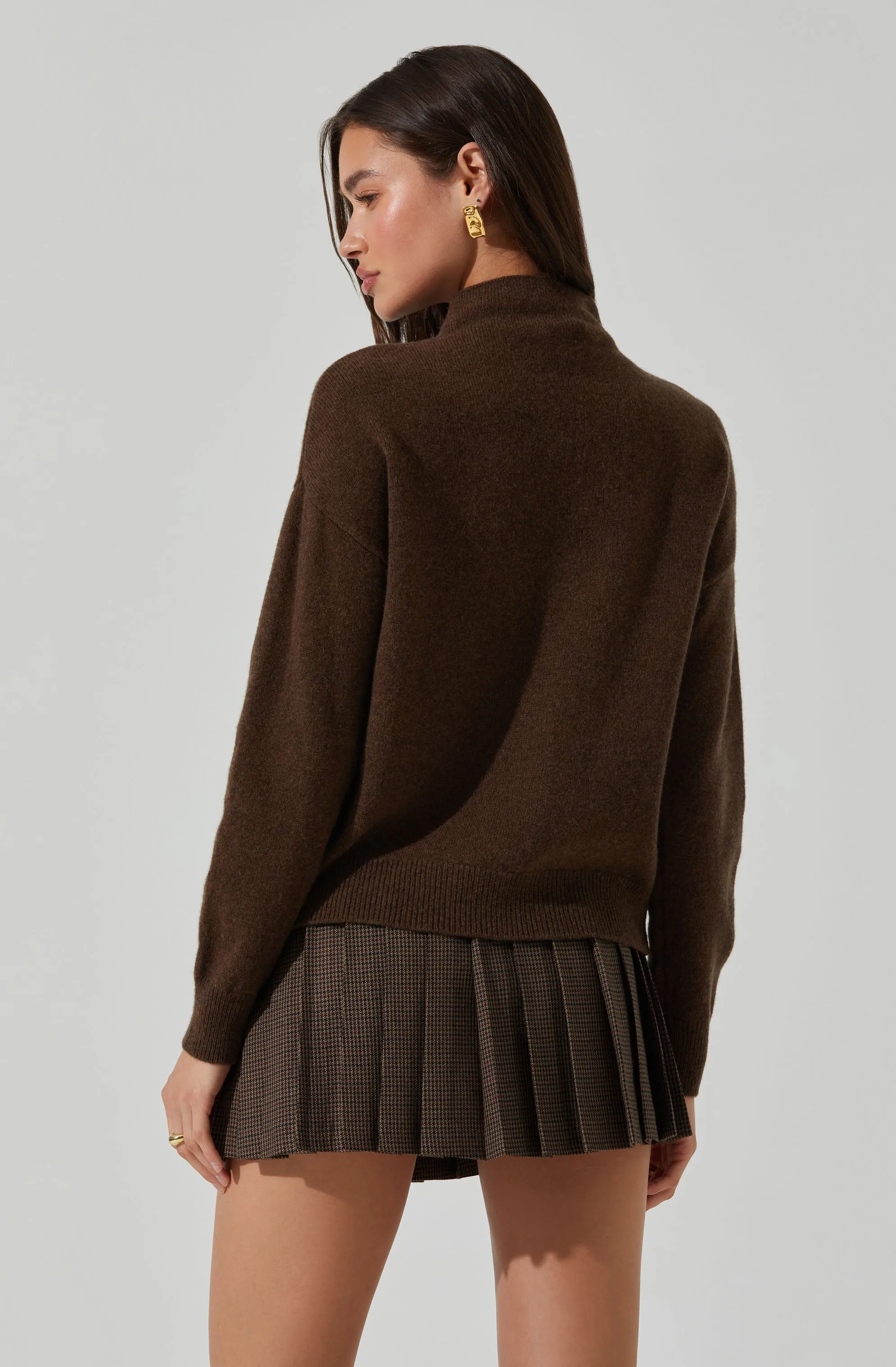 Adley Mock Neck Wool Sweater