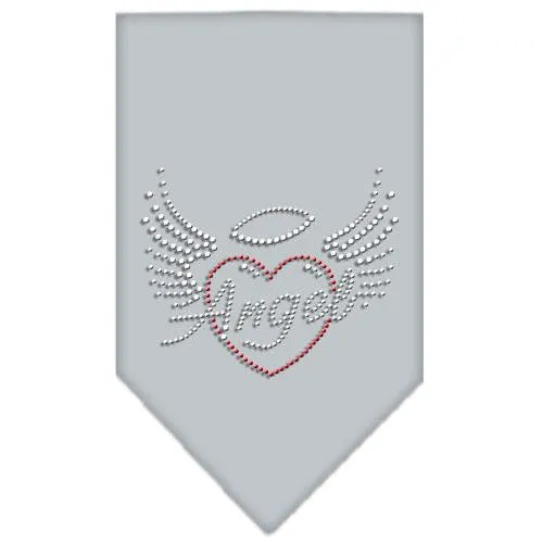 Angel Heart Rhinestone Bandana Grey Small