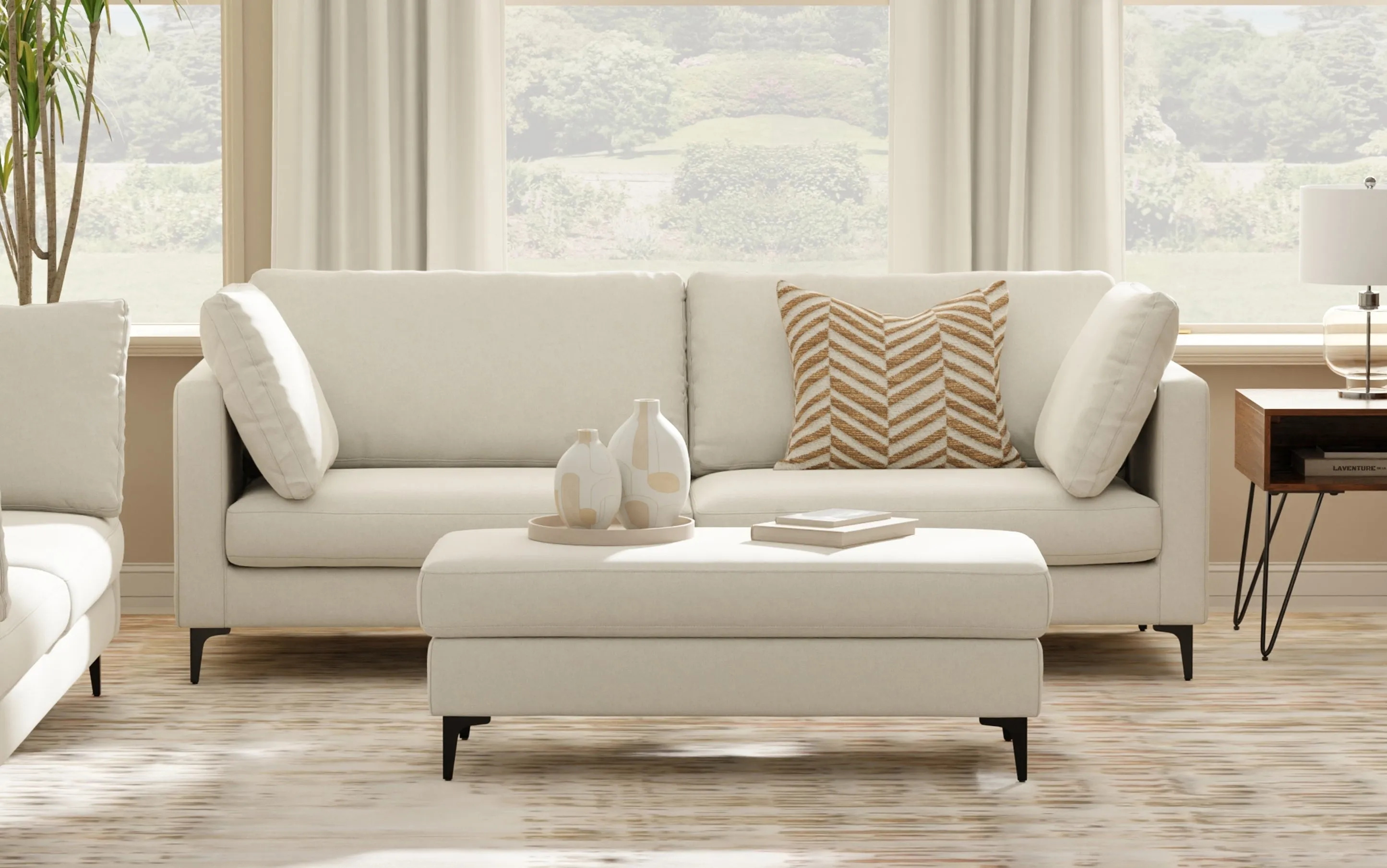 Ava 90 inch Mid Century Sofa