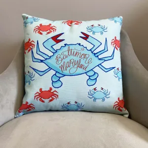 Baltimore Blue Crab  / Throw Pillow