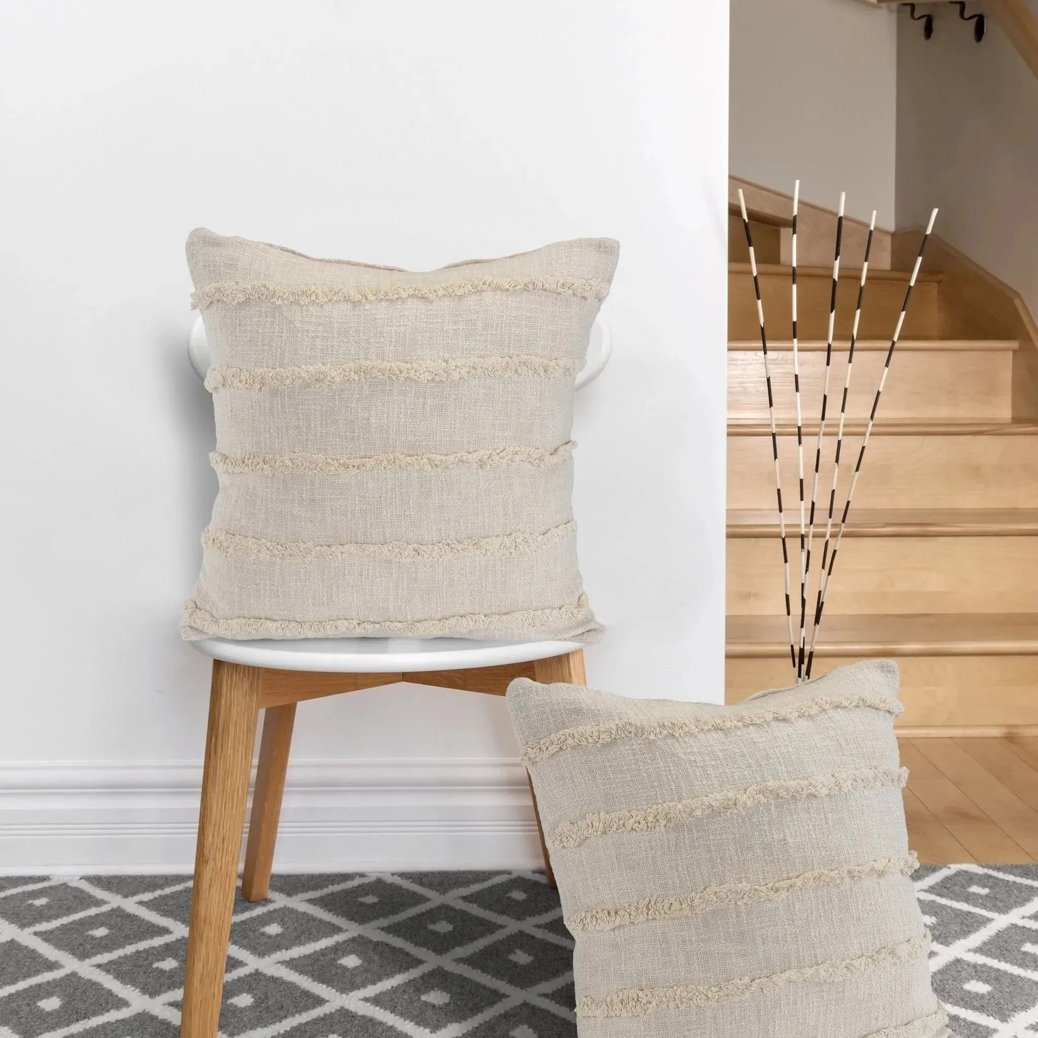Birch Overtufted Solid  LR07510 Throw Pillow