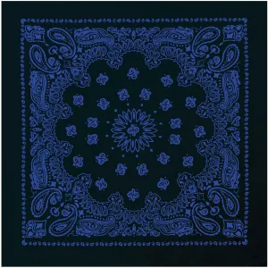 Black & Blue Trainmen Paisley Bandana - Extra-Large 27” x 27"