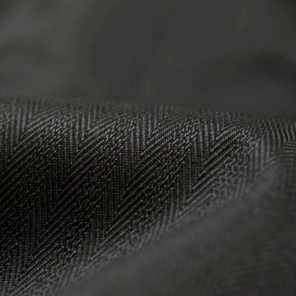 Black herringbone Rive Gauche belted raincoat