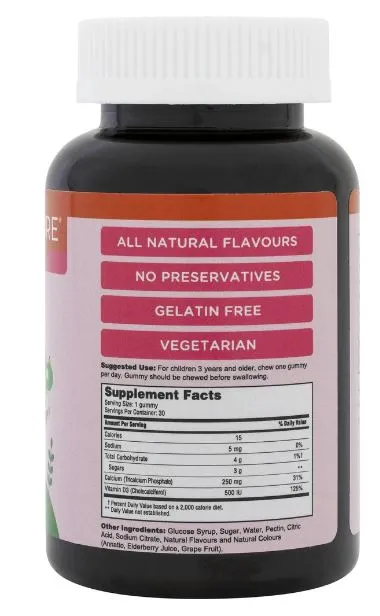 [Bundle Of 2] KinderNurture Calcium   Vitamin D3, 30 Gummies Exp: 10/26