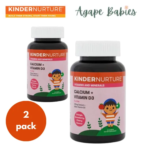 [Bundle Of 2] KinderNurture Calcium   Vitamin D3, 30 Gummies Exp: 10/26