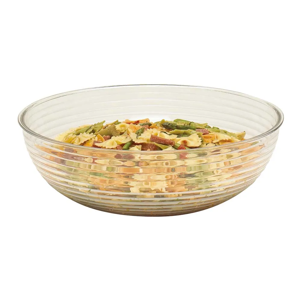 Cambro RSB12CW135 Round Ribbed Bowl, 12" Round, Clear, Case of 12