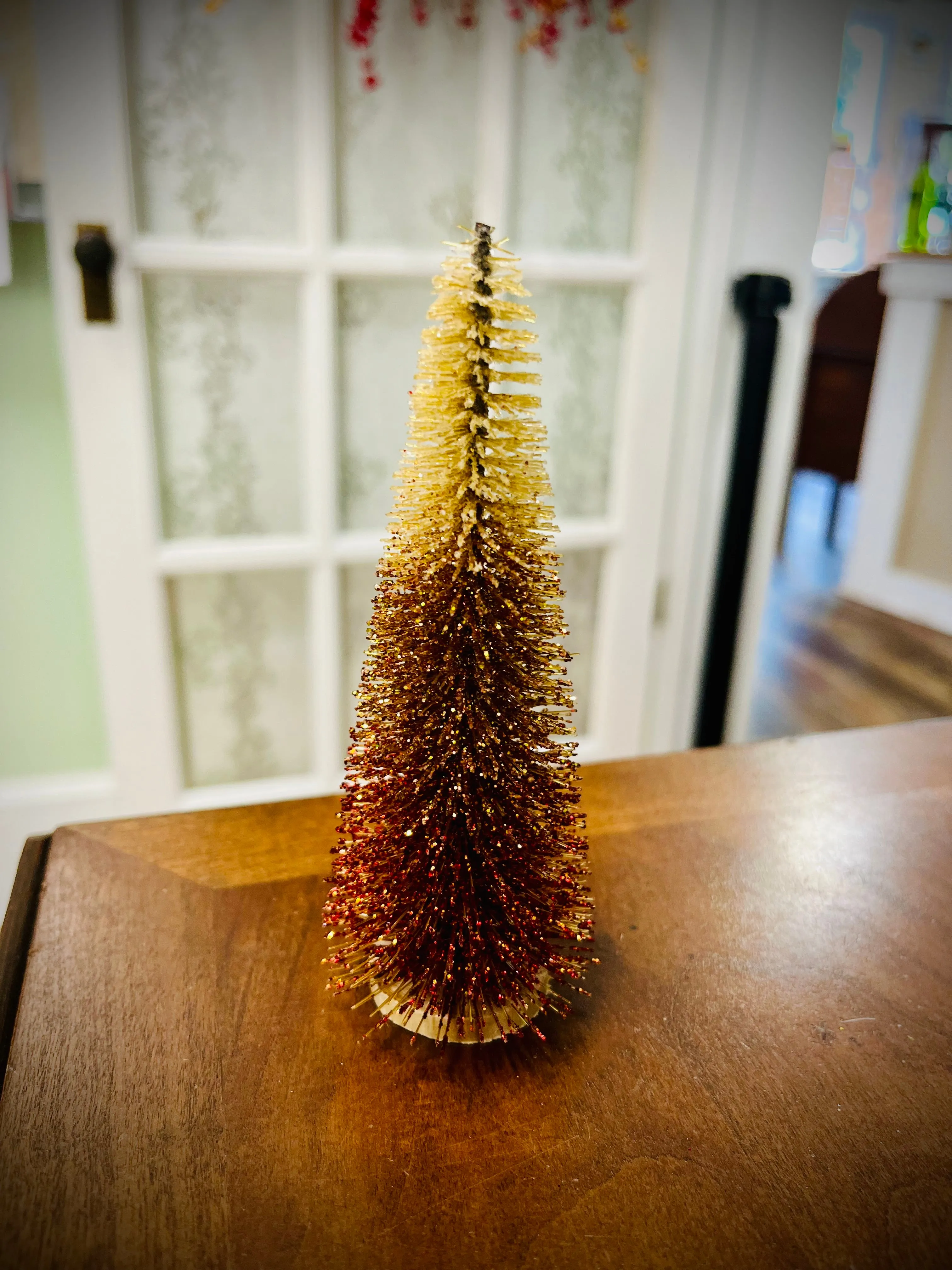 Candy Corn Glitter Bottle Brush Trees