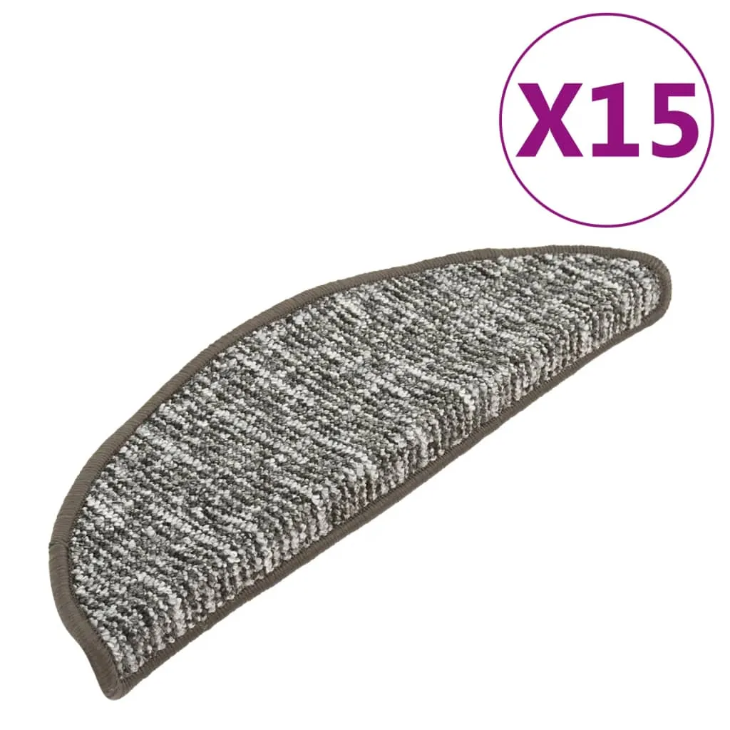 Carpet Stair Treads 15 pcs Anthracite 65x25 cm