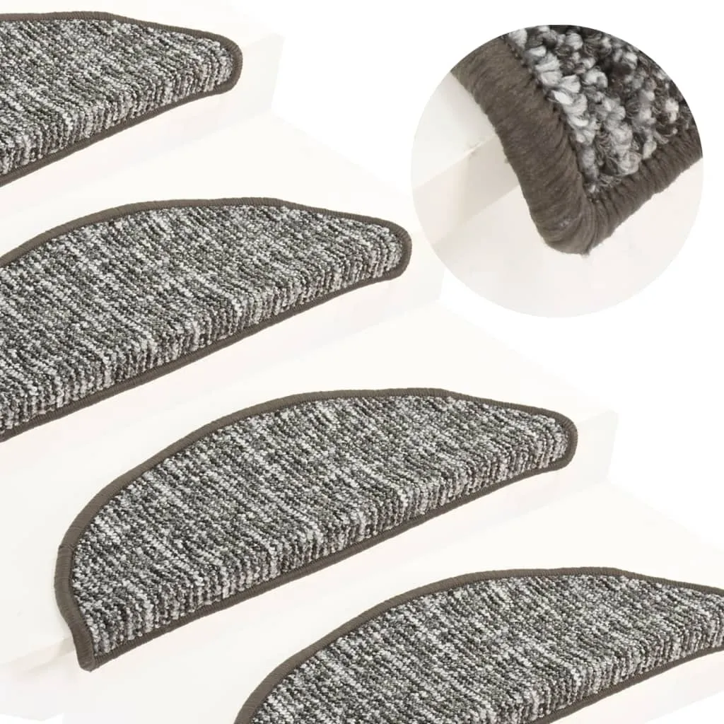 Carpet Stair Treads 15 pcs Anthracite 65x25 cm