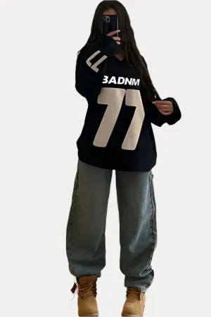 Casual Oversized Jersey Pullover Sweater