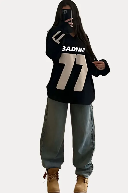 Casual Oversized Jersey Pullover Sweater
