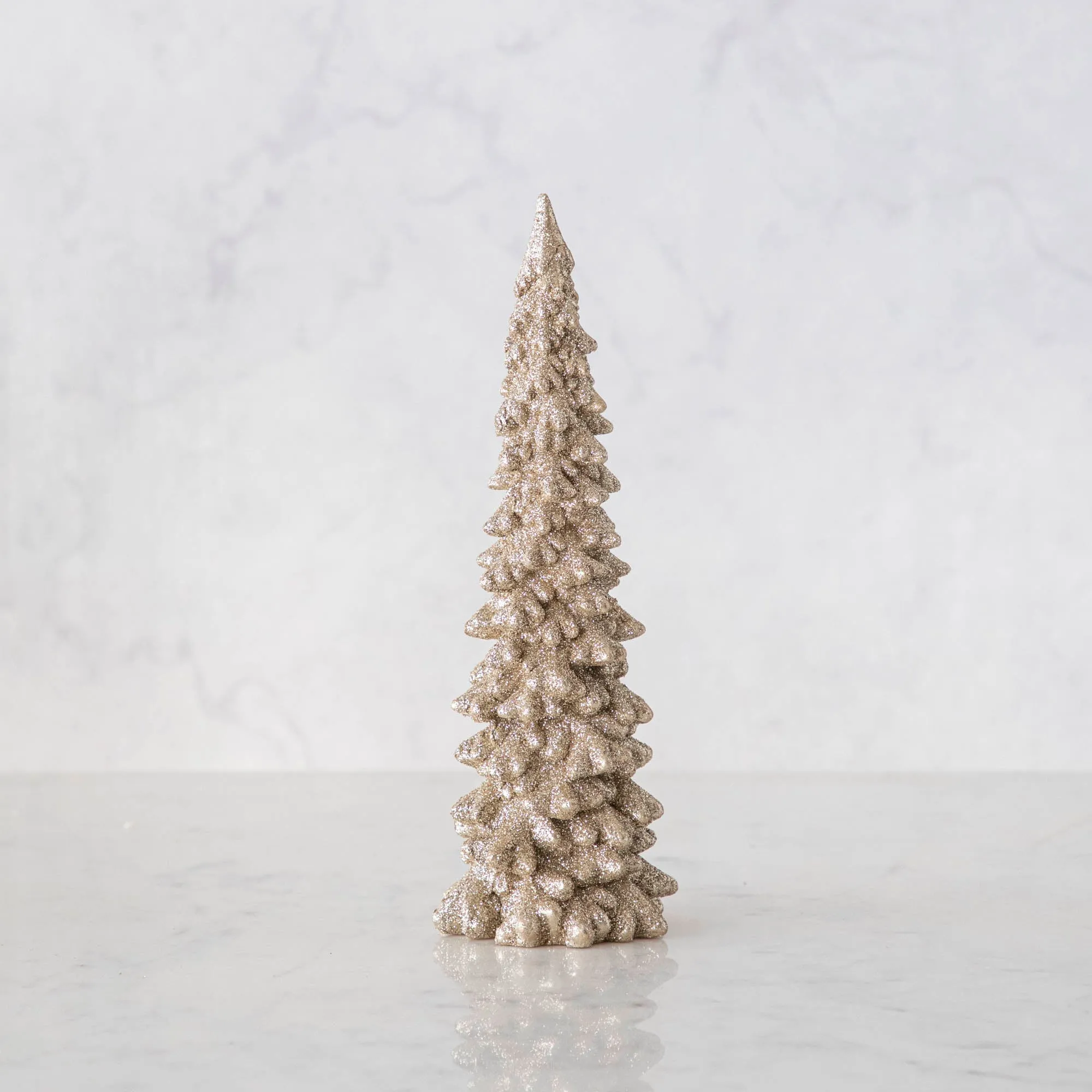 Champagne Tall Glitter Trees