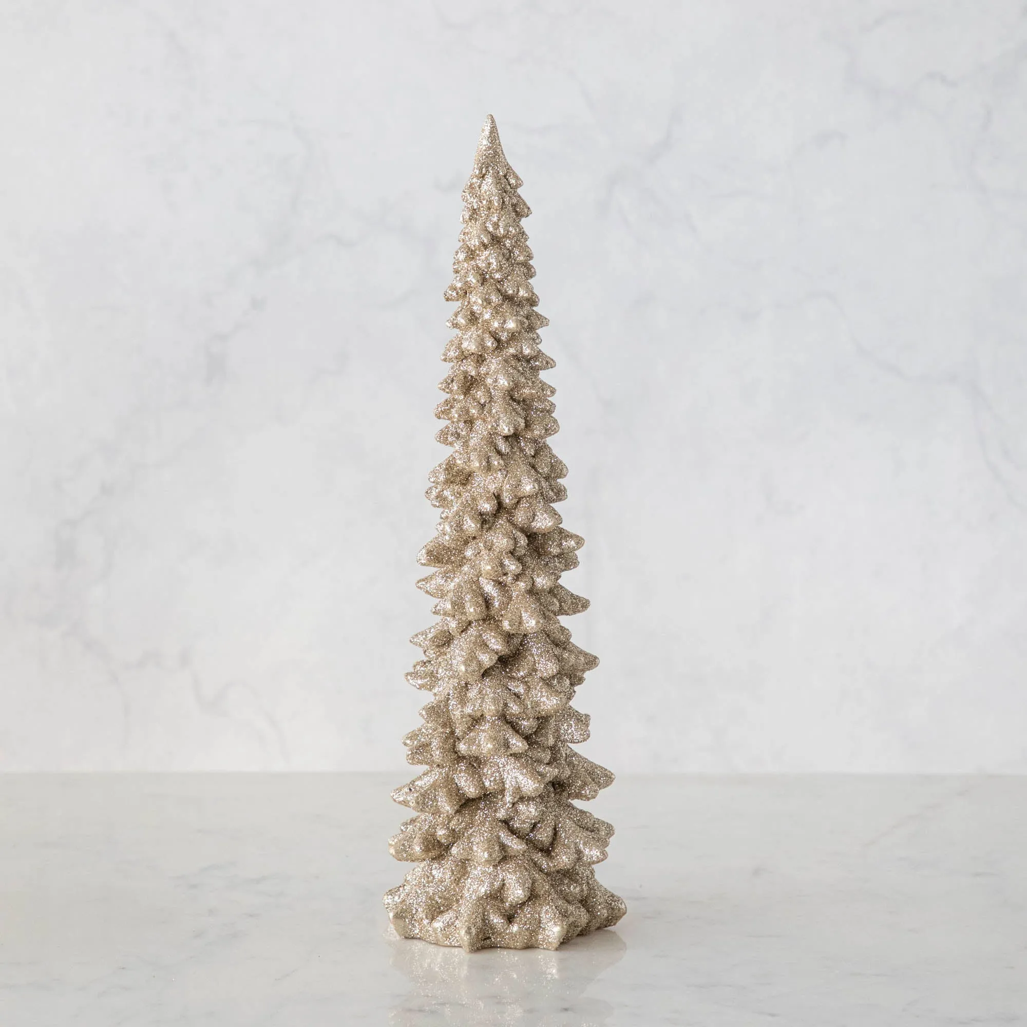 Champagne Tall Glitter Trees