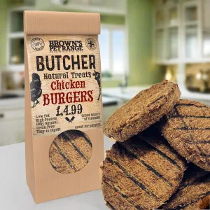 Chicken Butchers Burgers x5 | Brown's Natural Dog Treats
