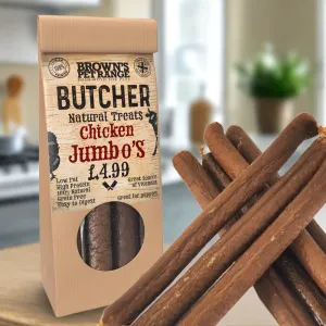 Chicken Butchers Jumbo Sausages x5 | Brown's Natural Dog Treats