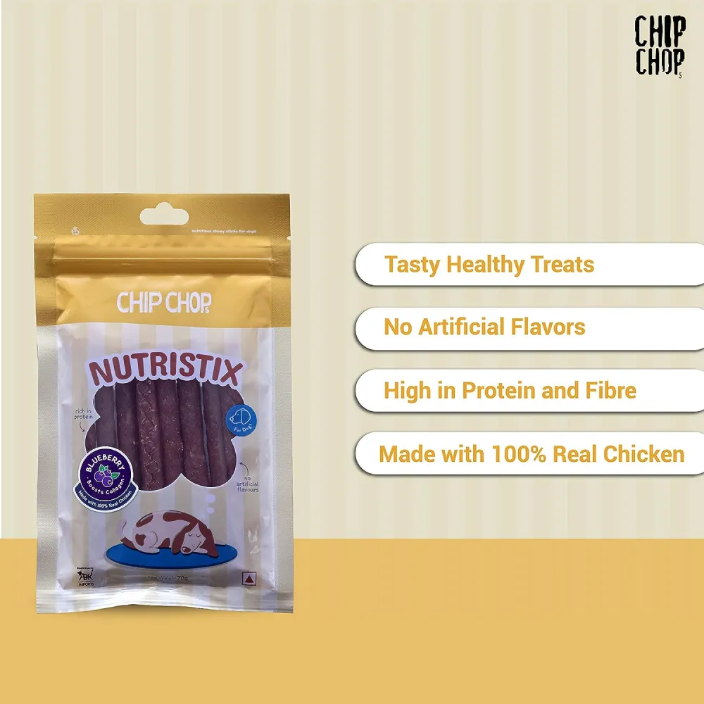 Chip Chops Blueberry, Duck and Strawberry Nutristix Dog Treats Combo (3 x 70g)