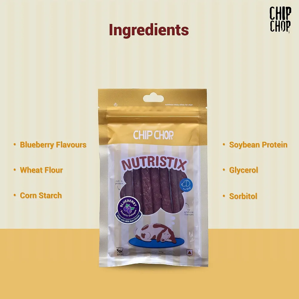 Chip Chops Blueberry, Duck and Strawberry Nutristix Dog Treats Combo (3 x 70g)