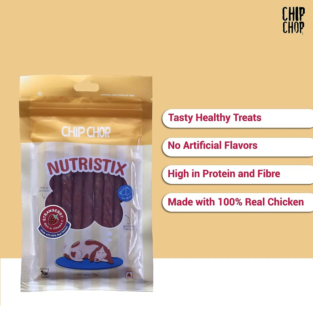 Chip Chops Blueberry, Duck and Strawberry Nutristix Dog Treats Combo (3 x 70g)