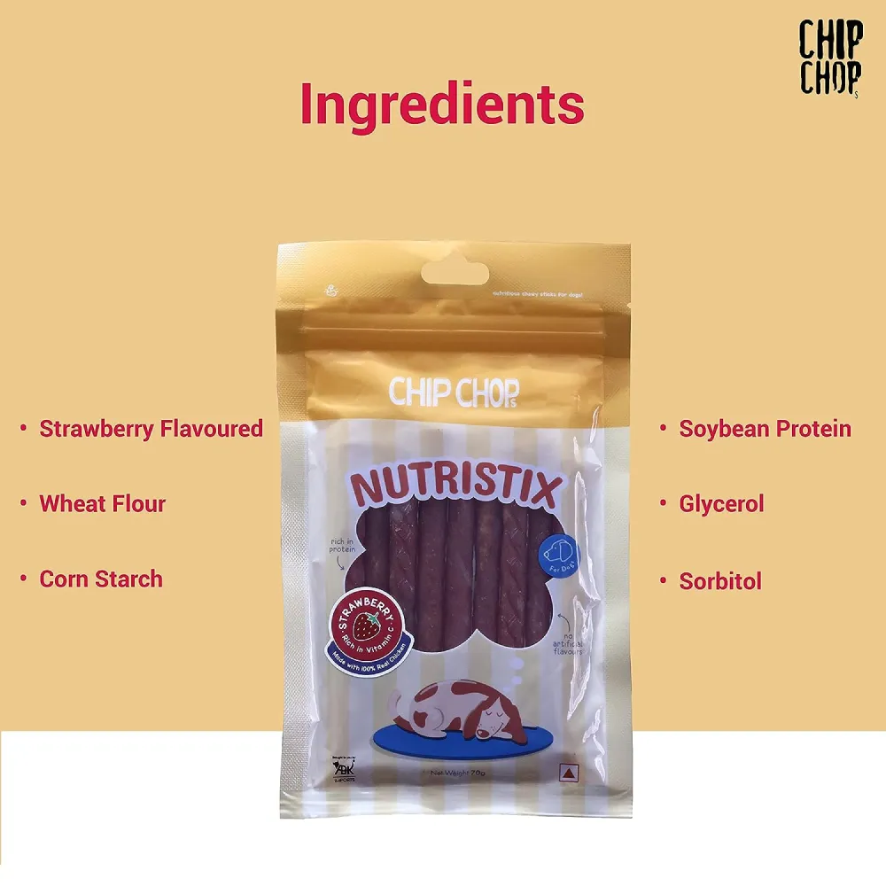 Chip Chops Blueberry, Duck and Strawberry Nutristix Dog Treats Combo (3 x 70g)