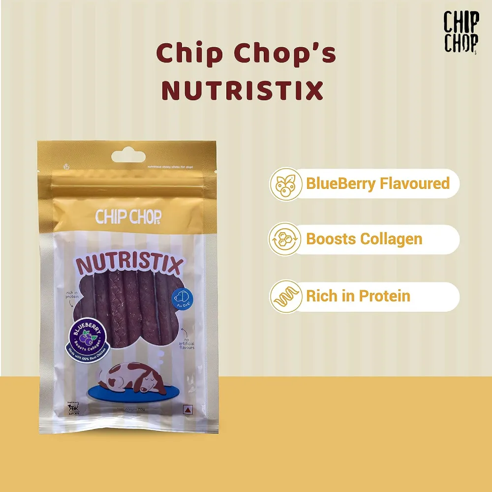 Chip Chops Blueberry, Duck and Strawberry Nutristix Dog Treats Combo (3 x 70g)