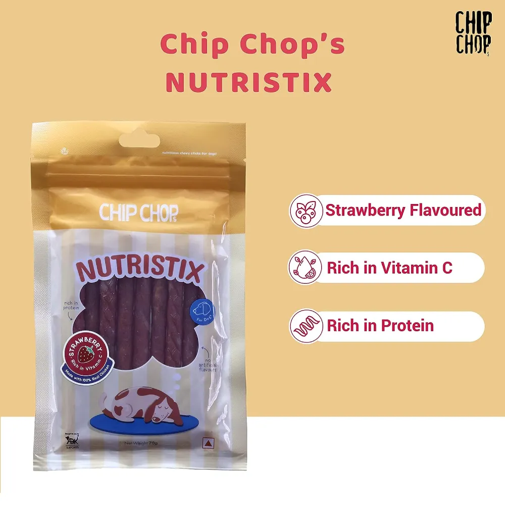 Chip Chops Strawberry Nutristix Dog Treats