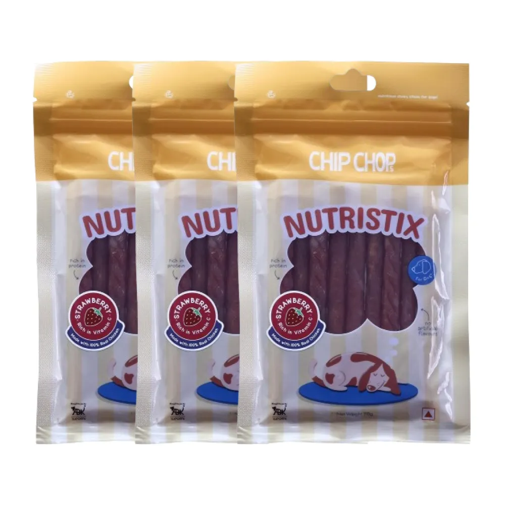 Chip Chops Strawberry Nutristix Dog Treats