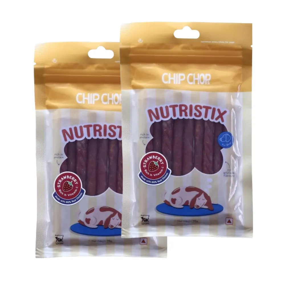 Chip Chops Strawberry Nutristix Dog Treats