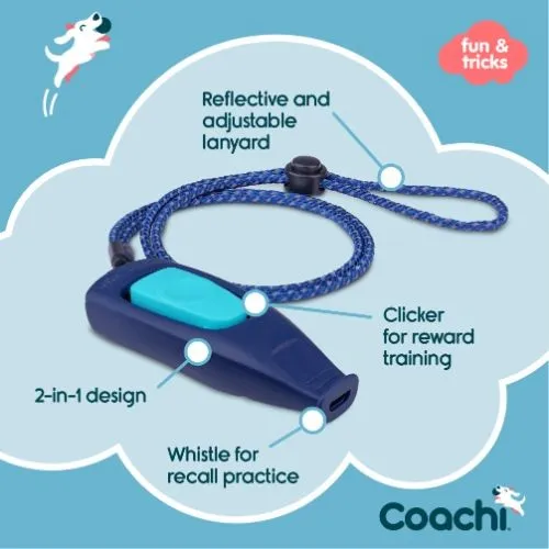 Coachi Navy Whizzclick 2 in 1 Training Whistle and Clicker