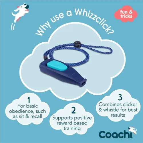 Coachi Navy Whizzclick 2 in 1 Training Whistle and Clicker