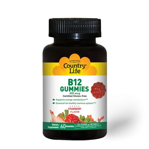 Country Life Vitamin B12 60 Strawberry Gummies