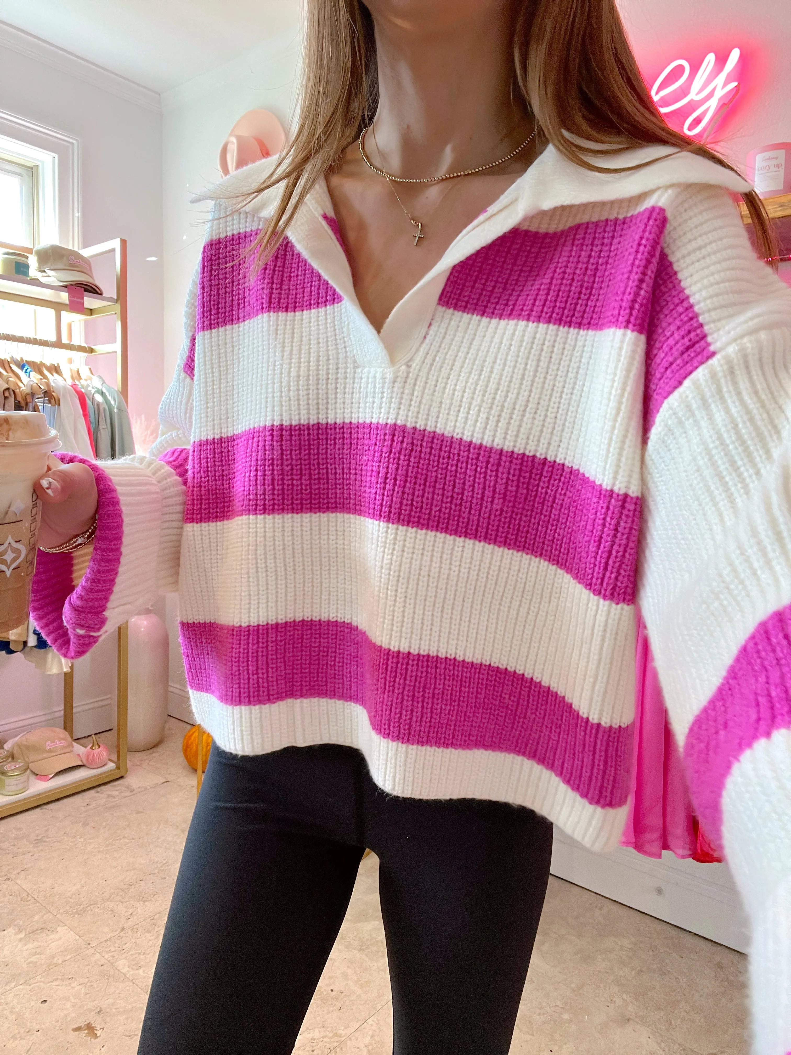 Cozy Girl Era Striped Sweater