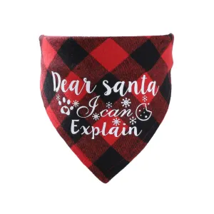 Dear Santa I Can Explain Red Plaid Bandana