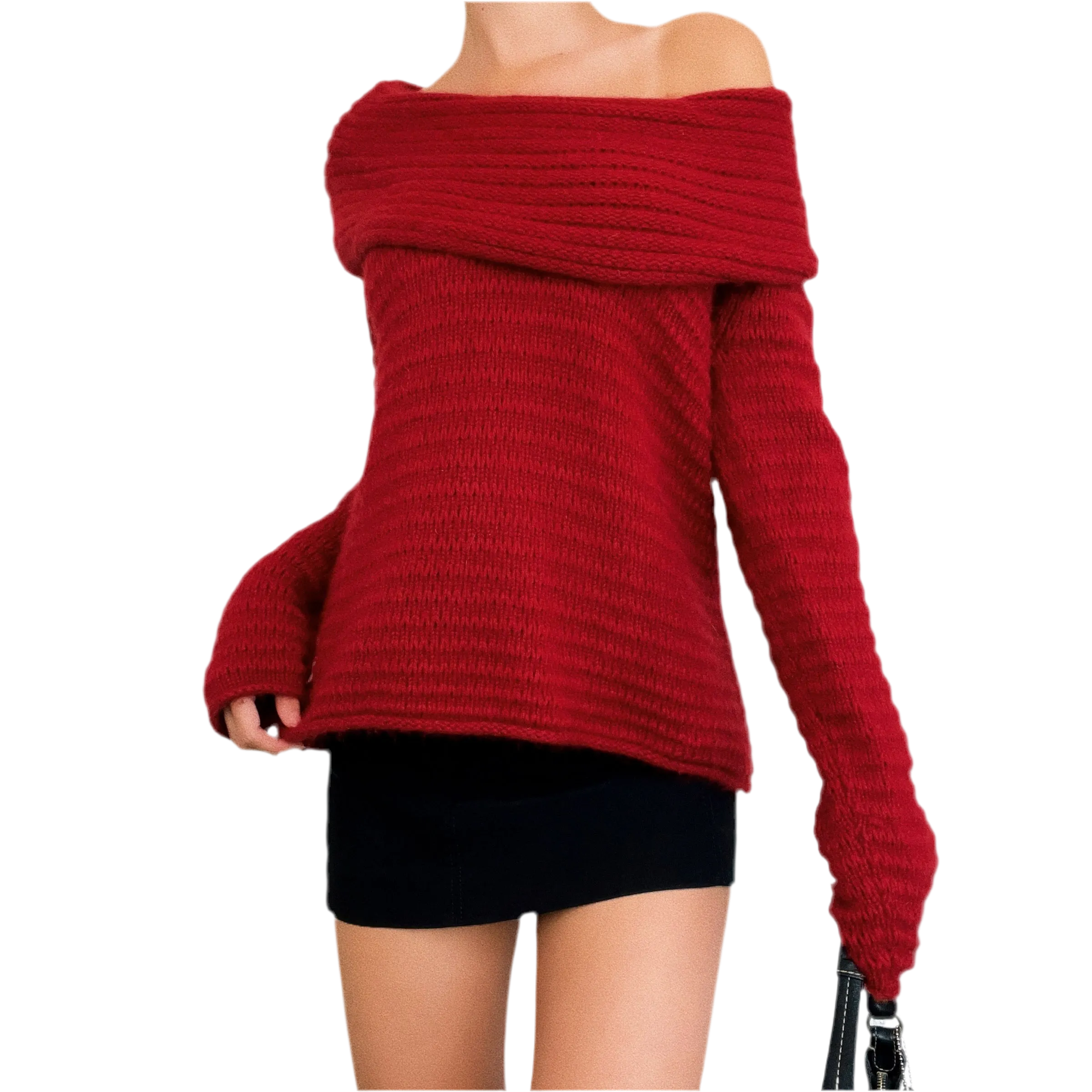 Deep Red Angora Sweater (S/M)