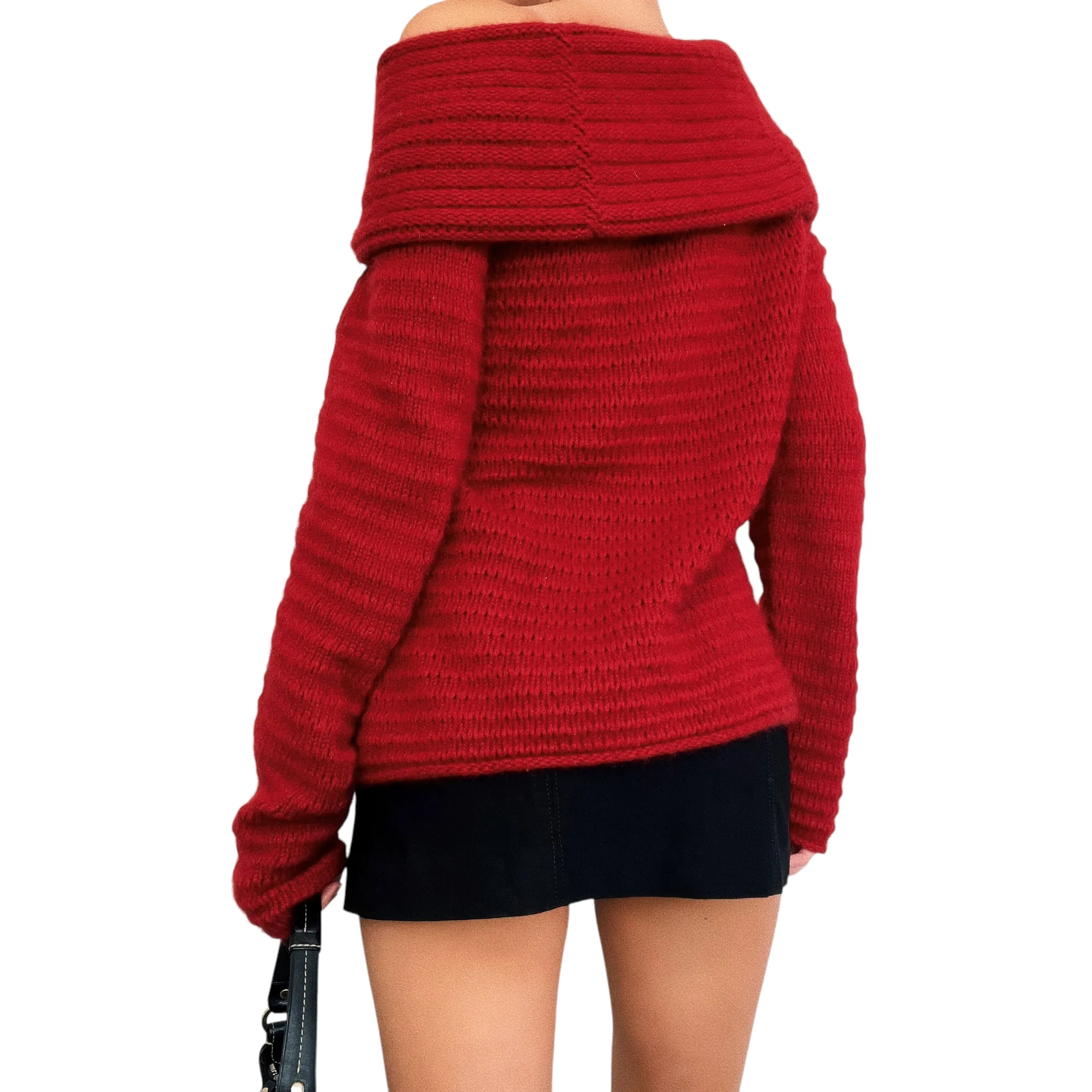 Deep Red Angora Sweater (S/M)