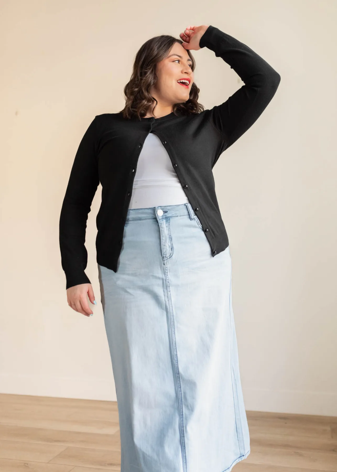 Deja Black Button Down Cardigan