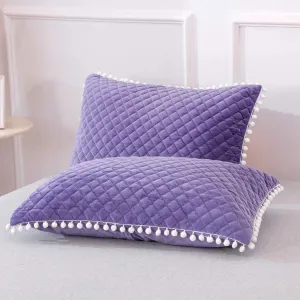Diamond Purple Pom Pom Pillows