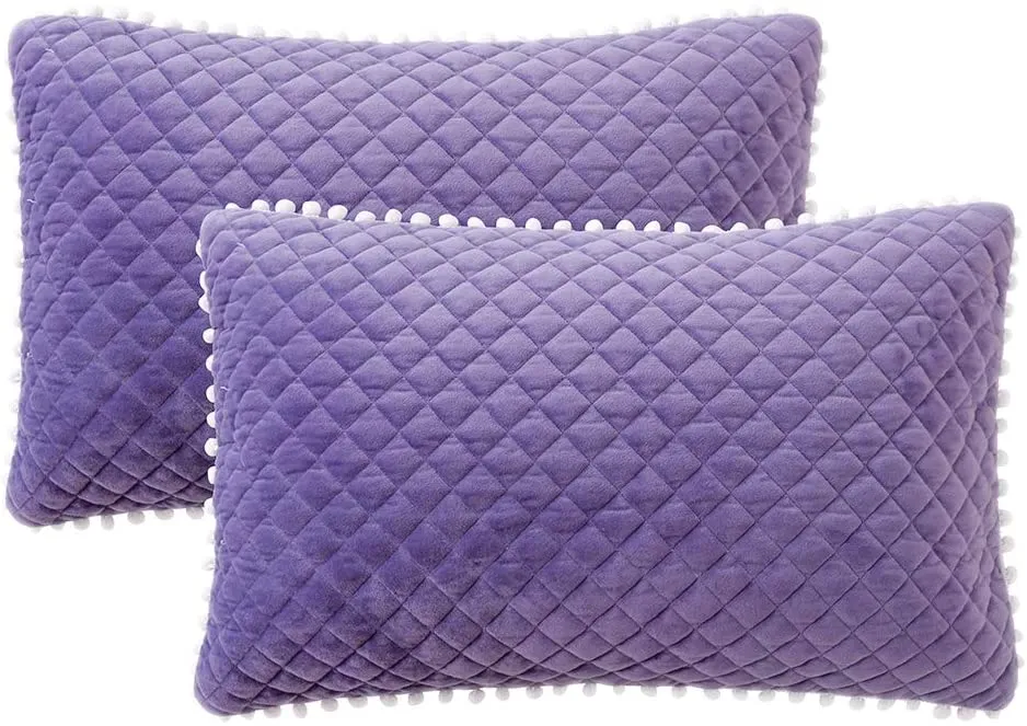 Diamond Purple Pom Pom Pillows