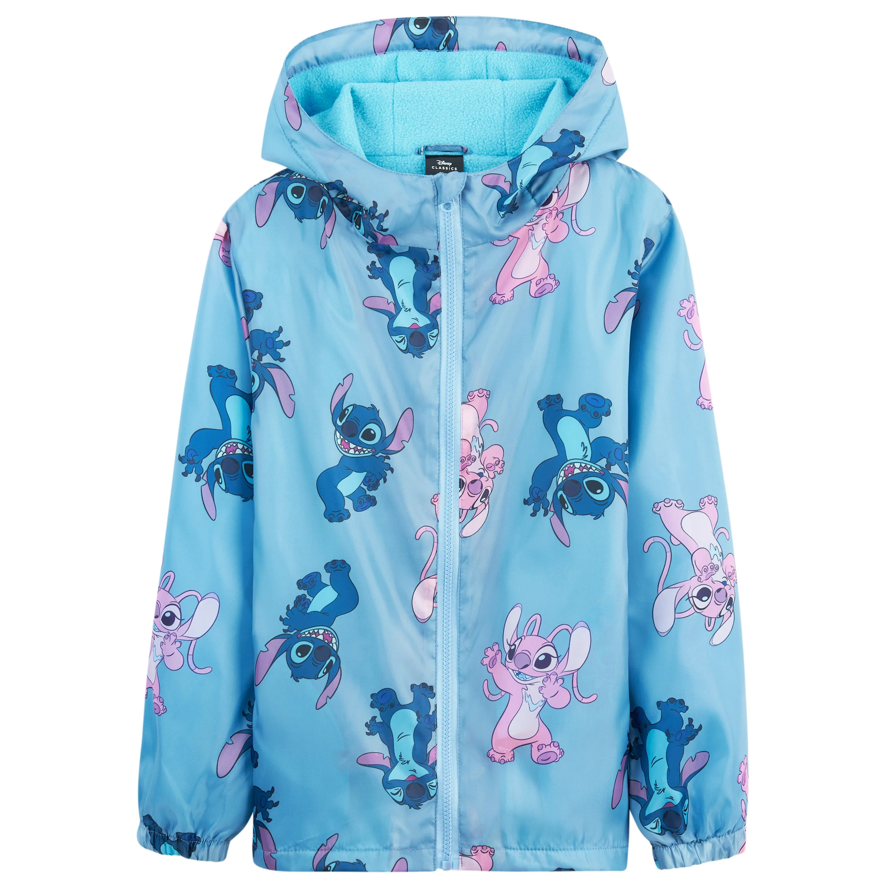 Disney Stitch Girls Raincoat - Waterproof Hooded Jacket for Kids