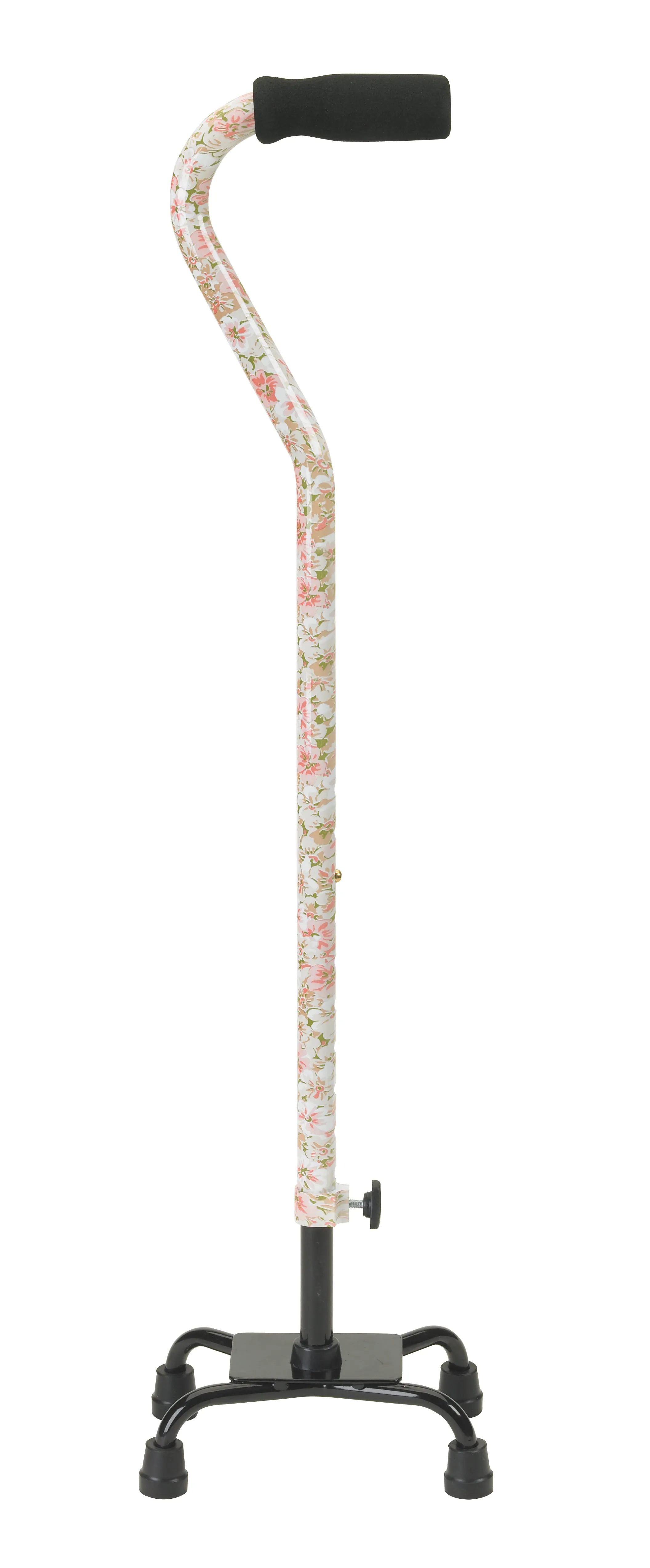 Drive Medical 10312fp-1 Small Base Quad Cane with Foam Rubber Hand Grip