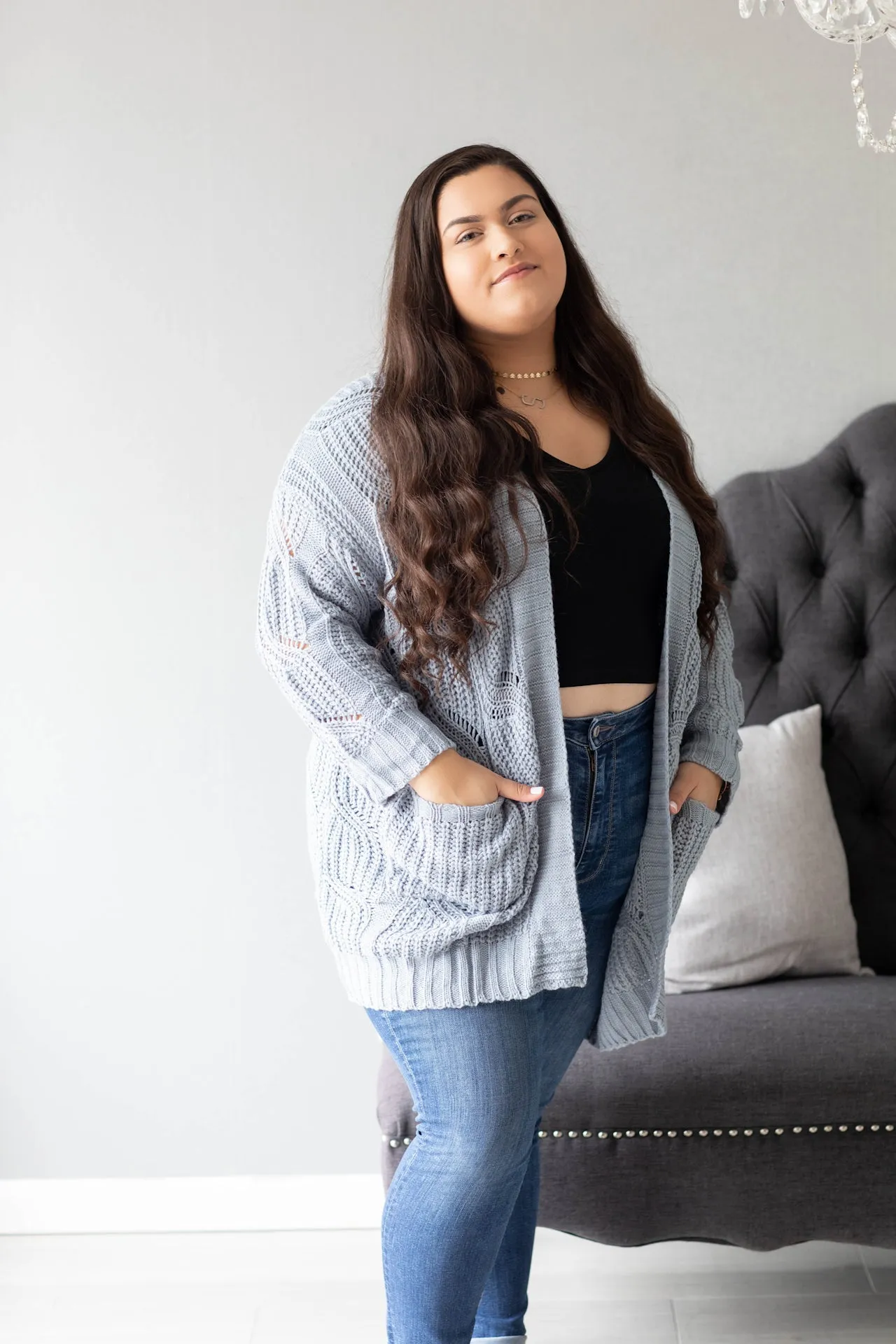 Dusty Blue Cardigan - [One Size]