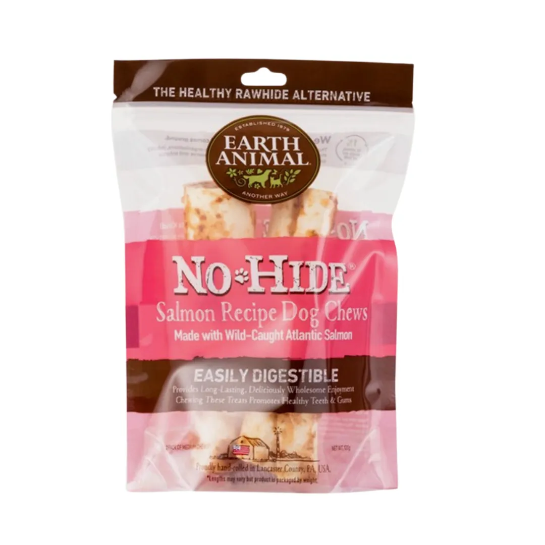 Earth Animal Long Lasting No Hide Chews, Pack of 2, Small & Medium, Available in Beef, Chicken, Peanut Butter, Salmon & Venison