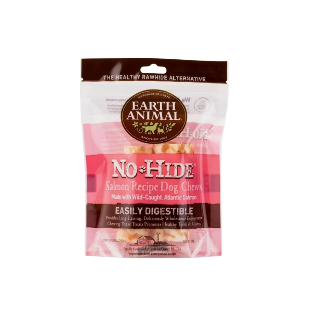 Earth Animal Long Lasting No Hide Chews, Pack of 2, Small & Medium, Available in Beef, Chicken, Peanut Butter, Salmon & Venison