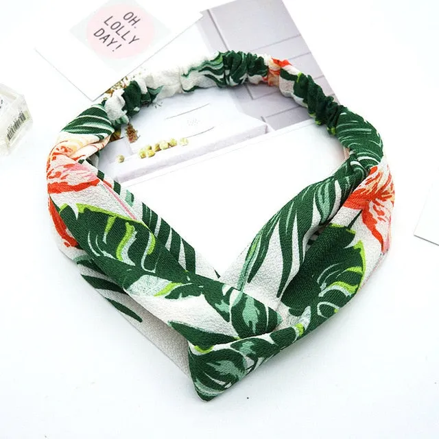 Fashion Women Knot flower Headband Cross Turban Elastic Hair bands Headwrap Girls Hair Accessories Hair bands for Women Bandanas