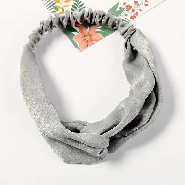 Fashion Women Knot flower Headband Cross Turban Elastic Hair bands Headwrap Girls Hair Accessories Hair bands for Women Bandanas